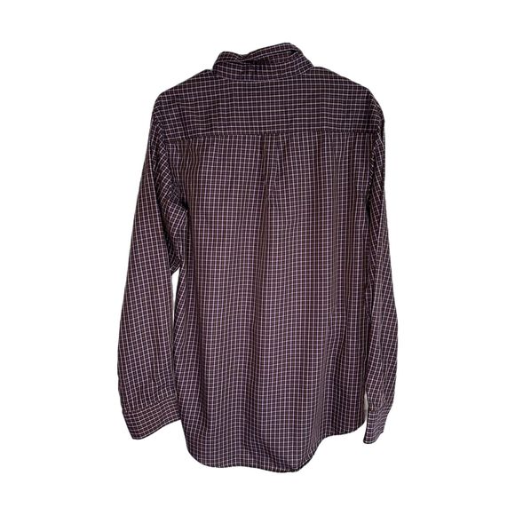Van Heusen Purple Plaid Men's Dress Shirt, Medium, 15-15.5, Pre-owned - Picture 3 of 4